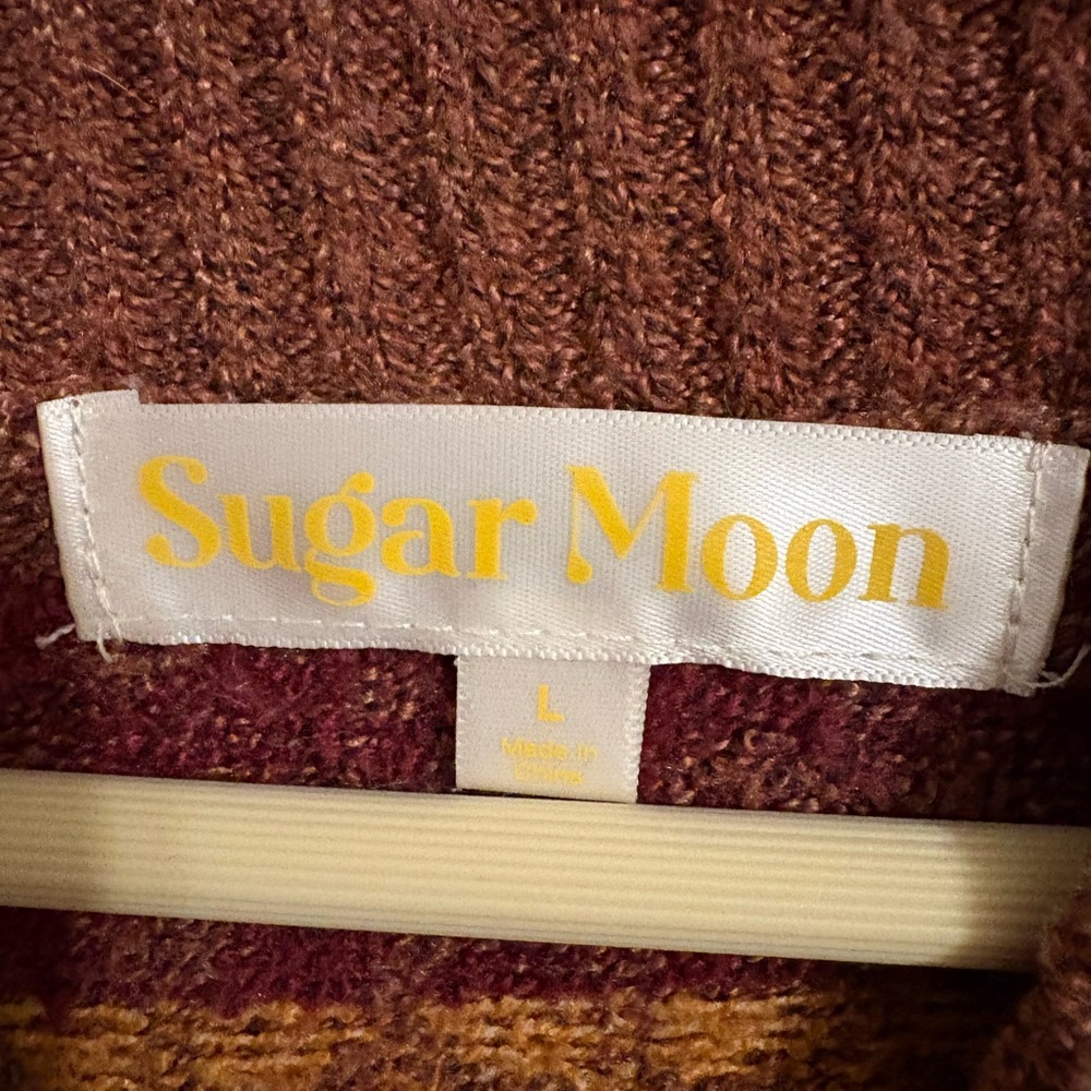 Sugar Moon Cozy Autumnal Turtleneck Sweater. High neck Size L - Picture 3 of 6